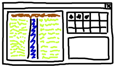 Badly drawn and badly remembered program screen.