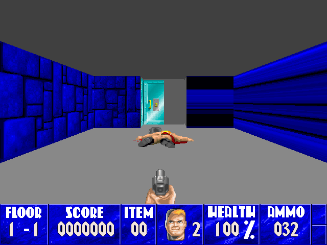 Screenshot of Wolfenstein 3D with graphical glitches.
