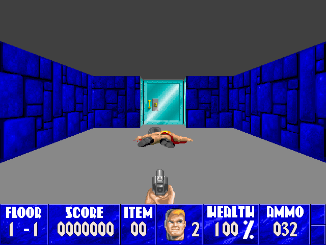 Screenshot of Wolfenstein 3D without any problems.