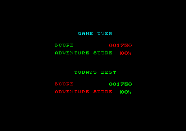 Final screen with a 100% adventure score.