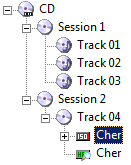 Session layout of an enhanced music CD.