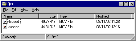 Video folder containing two video files.