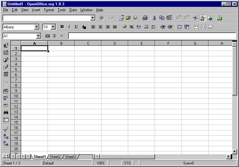 OpenOffice.org main program screen.
