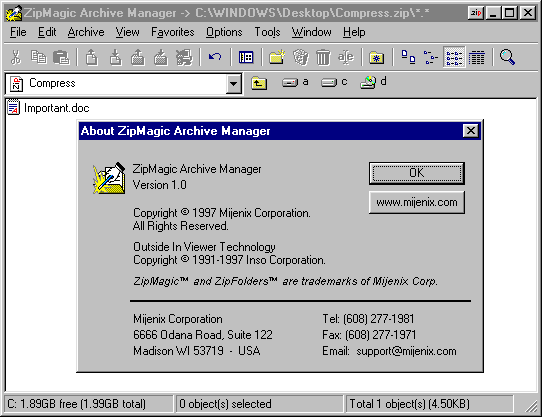 Mijenix Archive Manager.